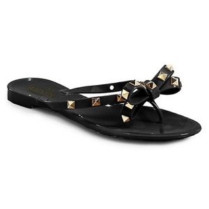 Valentino Bow Jelly Thong Sandals